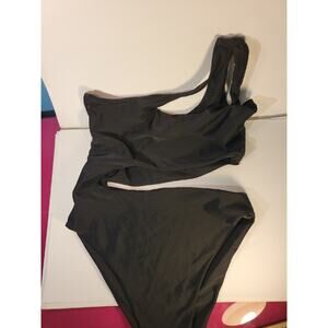 After Eden One Piece Single Shoulder Black Swimsuit Size Small